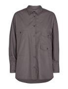 Lr-Peng Tops Shirts Long-sleeved Grey Levete Room