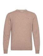 Superfine Lambswool C-Neck Tops Knitwear Round Necks Beige GANT