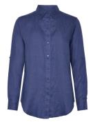 Linen Shirt Tops Shirts Long-sleeved Blue Lauren Ralph Lauren