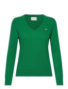 Extrafine V-Neck Tops Knitwear Jumpers Green GANT