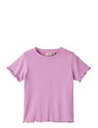 T-Shirt S/S Irene Tops T-shirts Short-sleeved Purple Wheat