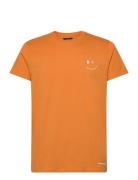 Patrick Organic Tee Tops T-shirts Short-sleeved Orange Clean Cut Copen...