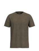 Slhaspen Slub Ss O-Neck Tee Noos Tops T-shirts Short-sleeved Khaki Gre...