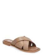 Biajudy Slide Smooth Leather Matalapohjaiset Sandaalit Beige Bianco