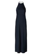 Slfannie Halterneck Maxi Dress D2 Maksimekko Juhlamekko Navy Selected ...