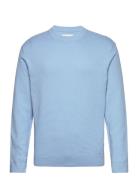 Structured Basic Knit Tops Knitwear Round Necks Blue Tom Tailor