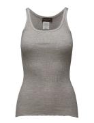 Silk Top W/ Elastic Band Tops T-shirts & Tops Sleeveless Grey Rosemund...