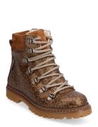 Boots - Flat - With Lace And Zip Nauhalliset Talvikengät Brown ANGULUS