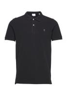 Toke Basic Badge Polo - Gots/Vegan Tops Polos Short-sleeved Black Know...