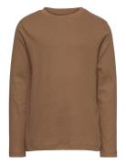 T-Shirt Ls Tops T-shirts Long-sleeved T-shirts Brown En Fant