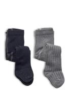 Stocking - Bamboo Rib Sukkahousut Grey Minymo