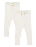 2 Pack Rib Jersey Leggings Bottoms Leggings Cream Copenhagen Colors