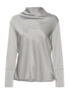 Ayumi Silk Blouse Tops Blouses Long-sleeved Silver Ahlvar Gallery