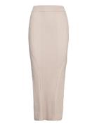 Iconic Rib Maxi Skirt Pitkä Hame Beige Calvin Klein