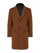 Slhjoseph Wool Coat Noos Villakangastakki Pitkä Takki Brown Selected H...