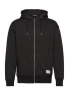 Sdlenz Zipper Sw Tops Sweat-shirts & Hoodies Hoodies Black Solid