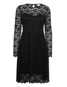 Vikalila L/S Lace Dress - Noos Polvipituinen Mekko Black Vila