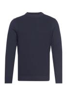 Structured C Tops Knitwear Round Necks Navy Tom Tailor