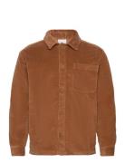 Stretched 8-Wales Corduroy Overshir Tops Overshirts Brown Knowledge Co...