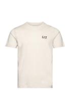 T-Shirts Tops T-shirts Short-sleeved Cream EA7