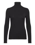 Modal Rib Longsleeve Turtleneck Tops Knitwear Turtleneck Black Calvin ...