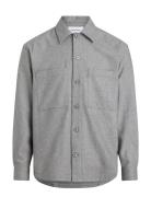 Wool Blend Overshirt Tops Overshirts Grey Calvin Klein