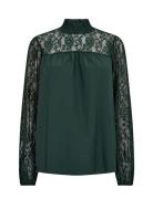 Sc-Netti Tops Blouses Long-sleeved Green Soyaconcept