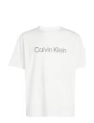 S/S Crew Neck Tops T-shirts Short-sleeved White Calvin Klein