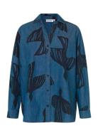 Maireba Tops Shirts Long-sleeved Blue Masai