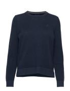 Cotton Pique C-Neck Tops Knitwear Jumpers Blue GANT