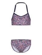 Bikini W. Halterneck, Aop Bikinit Multi/patterned Color Kids