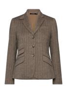 Herringb Tweed Blazer Blazers Single Breasted Blazers Brown Lauren Ral...