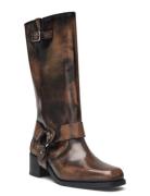 Rocky Brushed Brown Leather Boots Korkeavartiset Saapikkaat Brown ALOH...