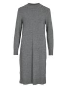 Viril Crew Neck L/S Midi Dress - Noos Polvipituinen Mekko Grey Vila