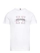 H Print Regular Tee Ss Tops T-shirts Short-sleeved White Tommy Hilfige...