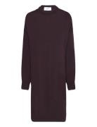 Saga Dress Polvipituinen Mekko Burgundy Makia