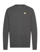 Badge Long Sleeve - Gots/Vegan Tops T-shirts Long-sleeved Grey Knowled...