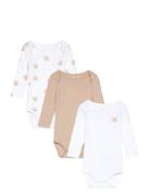 Nbnbody 3P Ls Oxford Bear Noos Bodies Long-sleeved Beige Name It