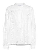 Lilly Embroidery Tops Blouses Long-sleeved White Line Of Oslo