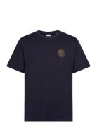 Globe T-Shirt Tops T-shirts Short-sleeved Navy Les Deux