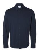 Slhslim-Jersey Shirt Ls Noos Tops Shirts Business Navy Selected Homme