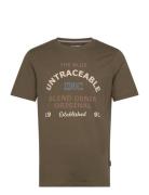 Tee Tops T-shirts Short-sleeved Brown Blend