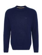 Barbour Grangetown Cre Tops Knitwear Round Necks Navy Barbour