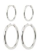 Eve Hoop Earrings 2-In-1 Set Accessories Jewellery Earrings Hoops Silv...