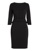 Scuba Crepe Dress Front Twist Polvipituinen Mekko Black Calvin Klein