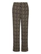 Felinemd Print Pants Bottoms Trousers Wide Leg Black Modström