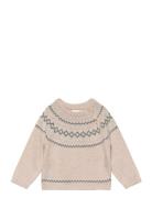 Contrasting Knit Sweater Tops Knitwear Pullovers Beige Mango