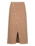 Butt D Corduroy Skirt Polvipituinen Hame Beige Mango