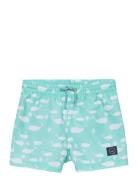 Printed Swimming Trunks Uimashortsit Blue Mango