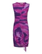 Mela Crinckle Dress Lyhyt Mekko Purple Bzr